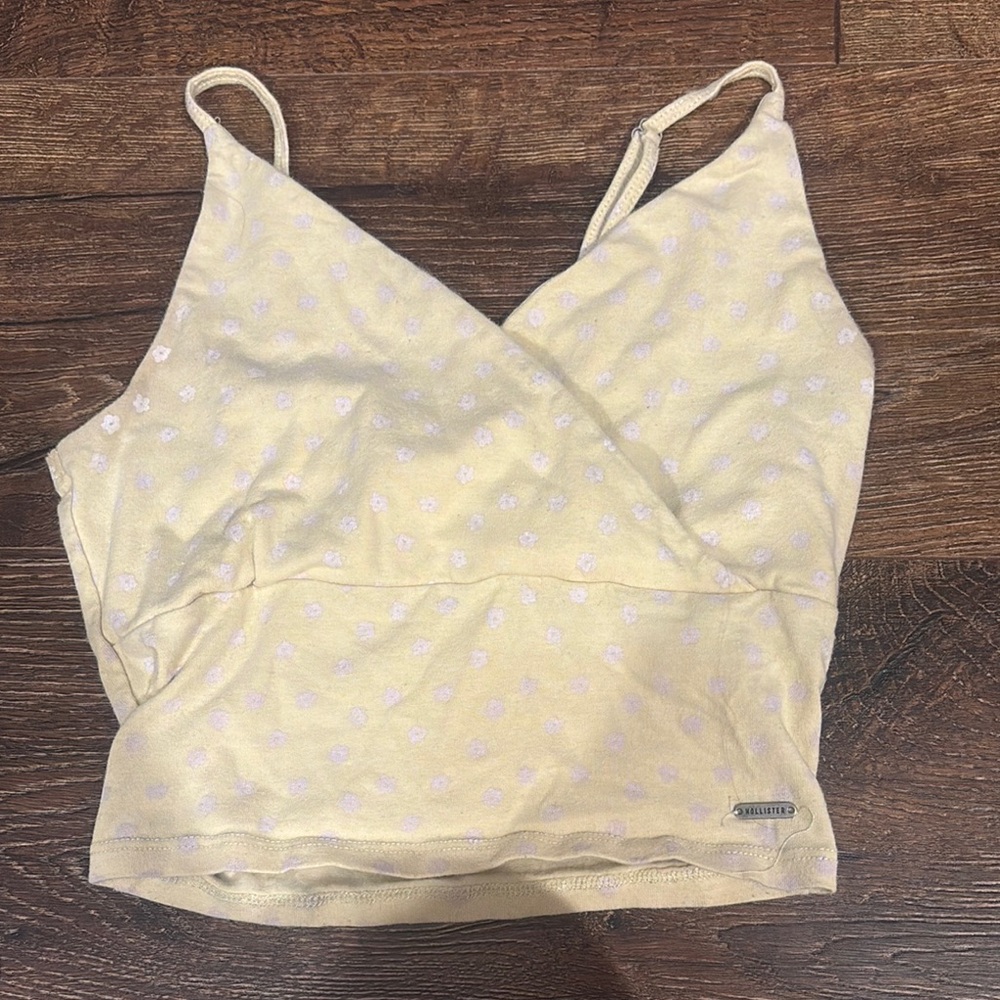 Yellow Floral Wrap Tank Top